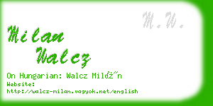 milan walcz business card